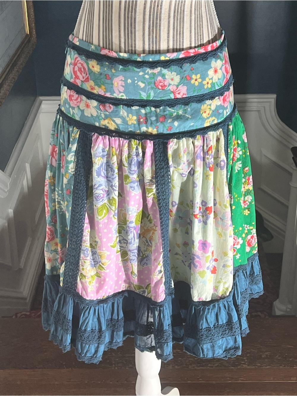Bohemian Floral Patchwork Skirt in Multicolor Cottagecore Matilda Jane S435 - Picture 2 of 10